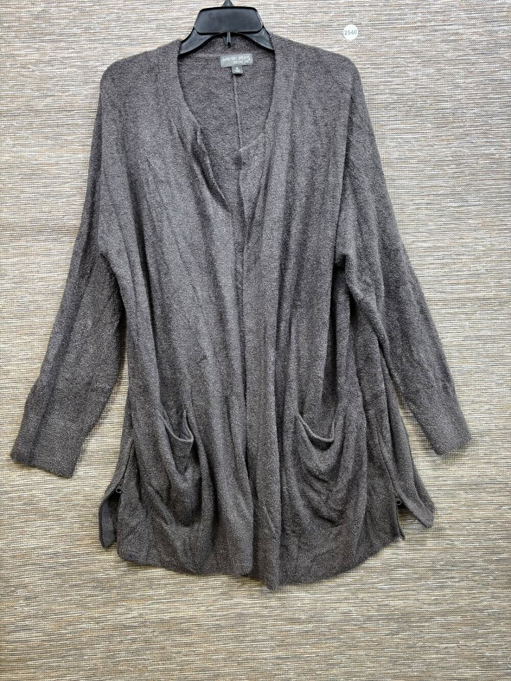 Barefoot Dreams CozyChic Lite Side Zip Cardigan Sweater Womens 1X Brown A635812